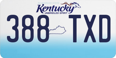 KY license plate 388TXD