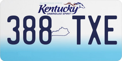 KY license plate 388TXE