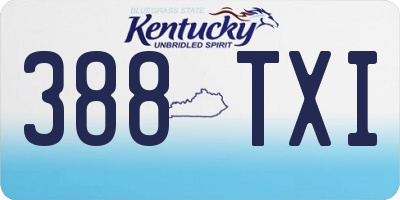 KY license plate 388TXI