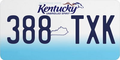 KY license plate 388TXK