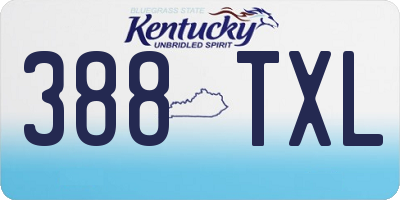 KY license plate 388TXL