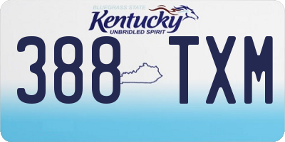 KY license plate 388TXM