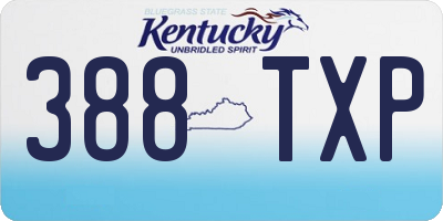 KY license plate 388TXP
