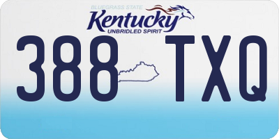 KY license plate 388TXQ