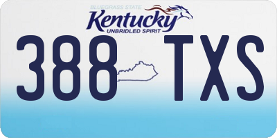 KY license plate 388TXS
