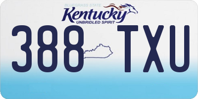 KY license plate 388TXU