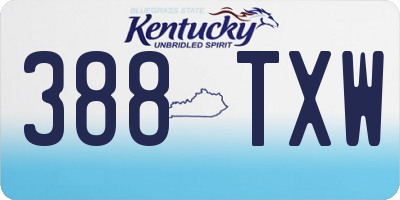 KY license plate 388TXW
