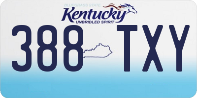 KY license plate 388TXY