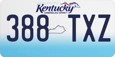 KY license plate 388TXZ