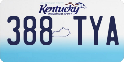 KY license plate 388TYA