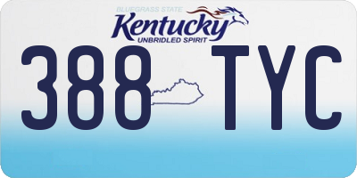 KY license plate 388TYC