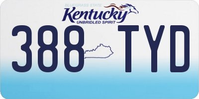 KY license plate 388TYD