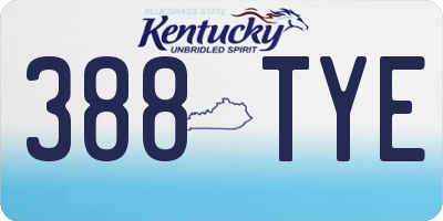 KY license plate 388TYE