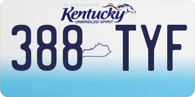 KY license plate 388TYF