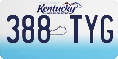 KY license plate 388TYG