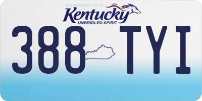 KY license plate 388TYI