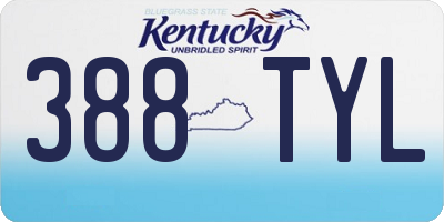 KY license plate 388TYL