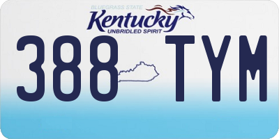 KY license plate 388TYM