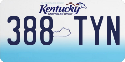 KY license plate 388TYN