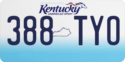 KY license plate 388TYO