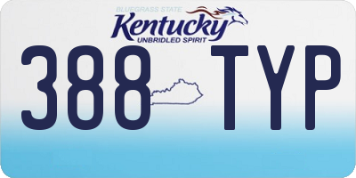 KY license plate 388TYP