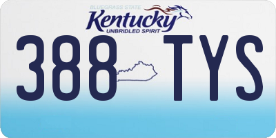 KY license plate 388TYS