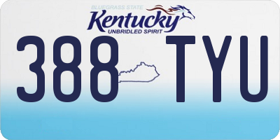 KY license plate 388TYU