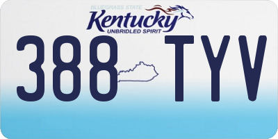 KY license plate 388TYV