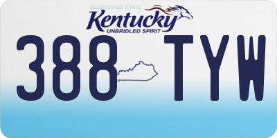 KY license plate 388TYW