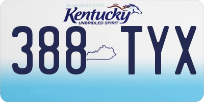 KY license plate 388TYX