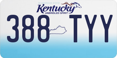 KY license plate 388TYY