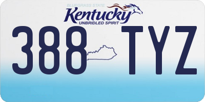 KY license plate 388TYZ