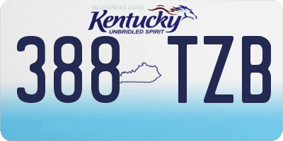 KY license plate 388TZB