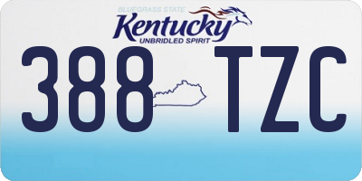 KY license plate 388TZC