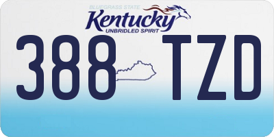 KY license plate 388TZD