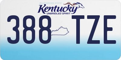 KY license plate 388TZE