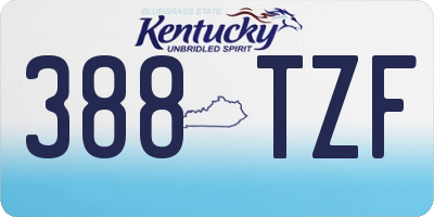 KY license plate 388TZF