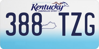 KY license plate 388TZG