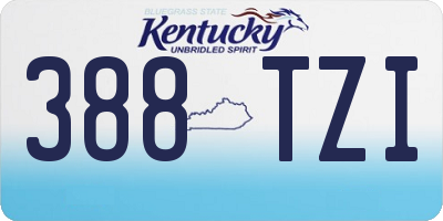 KY license plate 388TZI