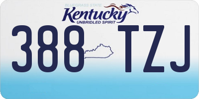 KY license plate 388TZJ