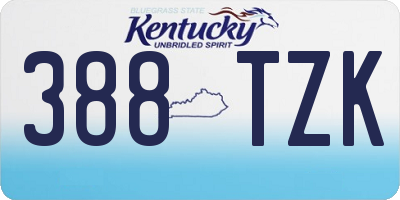 KY license plate 388TZK