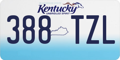 KY license plate 388TZL