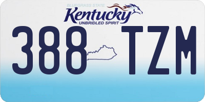 KY license plate 388TZM