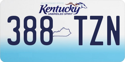 KY license plate 388TZN