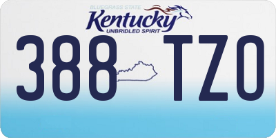 KY license plate 388TZO