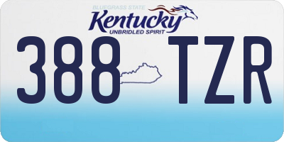KY license plate 388TZR