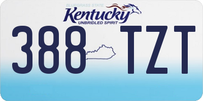 KY license plate 388TZT