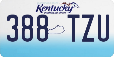 KY license plate 388TZU