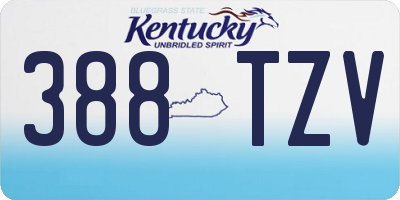 KY license plate 388TZV