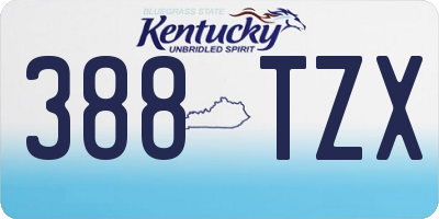 KY license plate 388TZX
